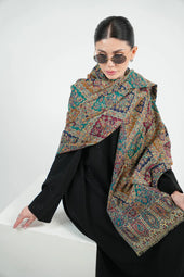 Kalamkari Pashmina Shawl Smack Touch