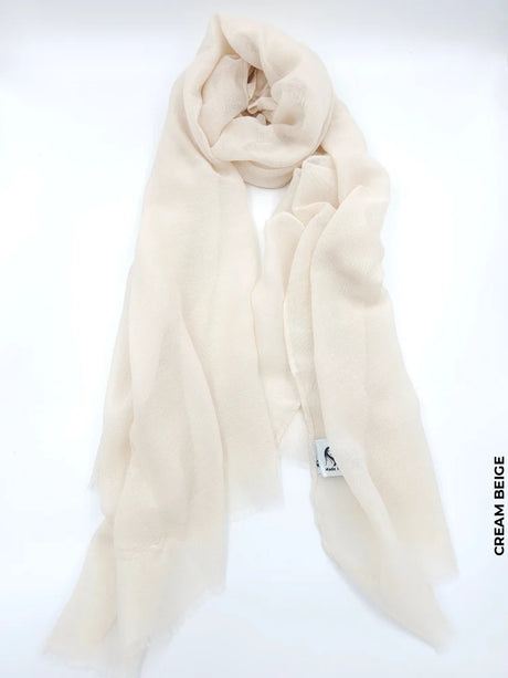 Lightweight Small Size Shawl Hijab Cream Beige Scarf (Hijab)