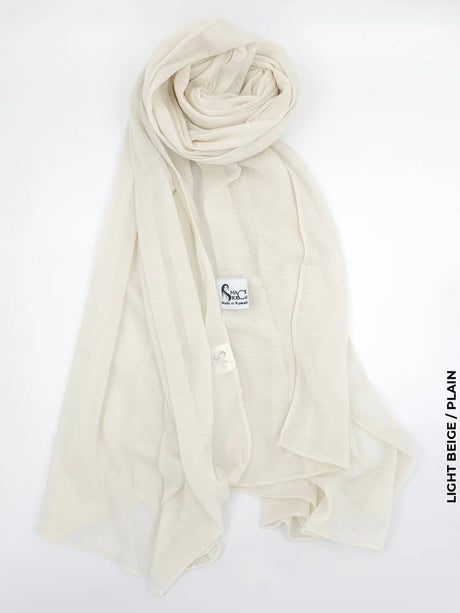 Shaash Turkey High Quality Scarf Light Beige / Plain (Hijab)