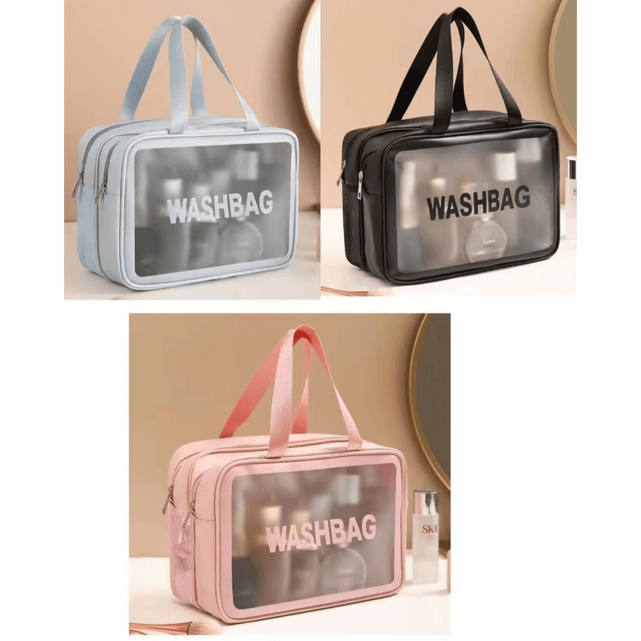 Women Double Layer transparent Cosmetic Bags for Women | Travel Bag