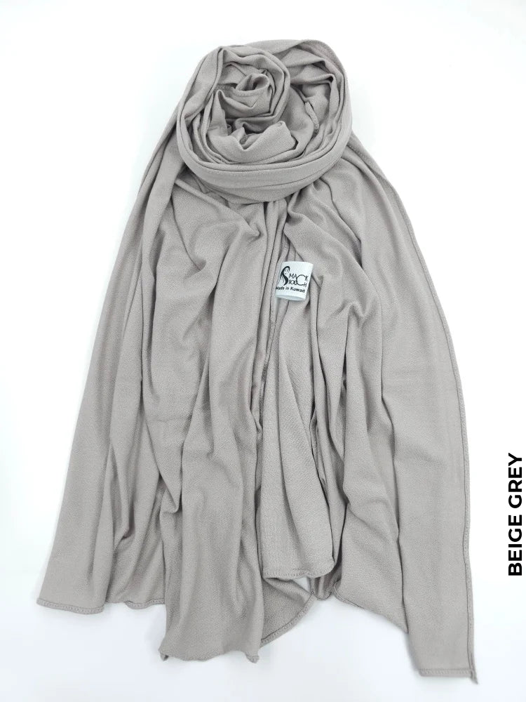 Cotton Italy Hijab | خام قطن ايطالي حجاب Beige Grey Scarf (Hijab)