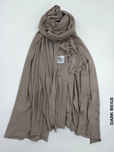 Cotton Italy Hijab | خام قطن ايطالي حجاب Dark Beige Scarf (Hijab)