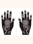 Flower Pattern Mehndi Stencils | 2 Sheets | 4 Style
