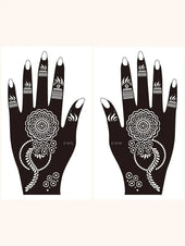 Flower Pattern Mehndi Stencils | 2 Sheets | 4 Style