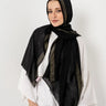 Glitter Linen Scarf Black