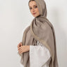 Glitter Linen Scarf Dark Beige