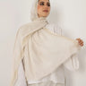 Glitter Linen Scarf Light Beige