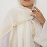 Glitter Linen Scarf White