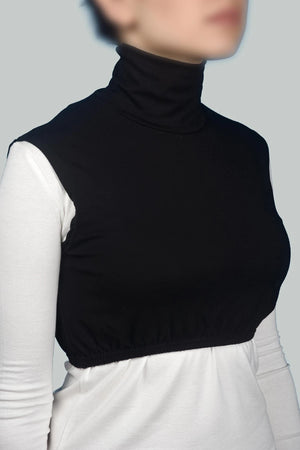 No sleeve turtle neck full neck half body