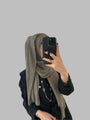 Kresha Thailendi Hijab Dark Khaki / Normal (175 x 75 cm) Linen Scarf