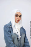 Kresha Thailendi Hijab Off White / Normal (175 x 75 cm) Linen Scarf