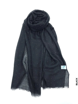 Lightweight Crystal Shawl Hijab Black Scarf (Hijab)