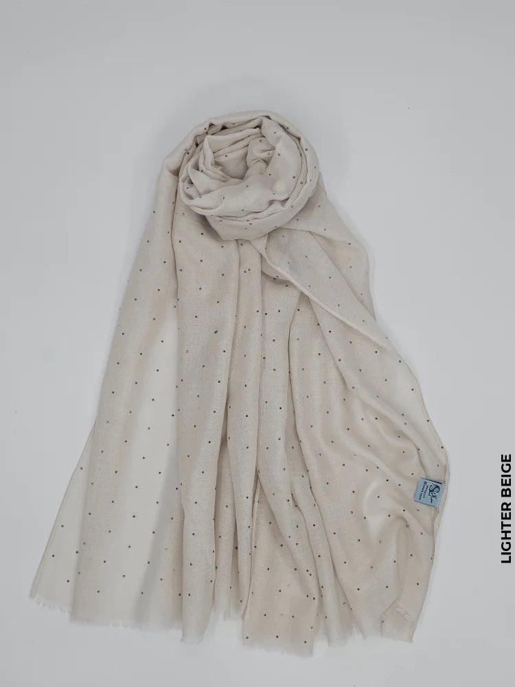 Lightweight Crystal Shawl Hijab Lighter Beige Scarf (Hijab)