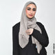 Lightweight Small Size Shawl Hijab Grey Beige Scarf (Hijab)