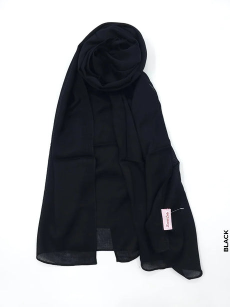 Linen 526 Kuwaitlady Black Linen Scarf
