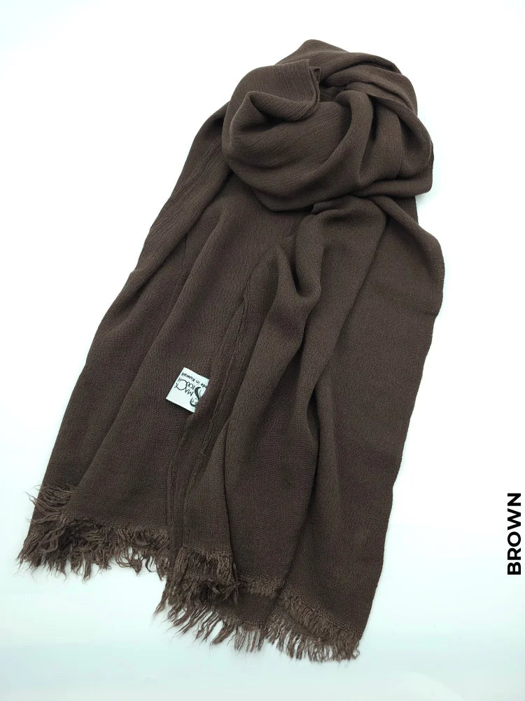 Linen Kresha Thailendi Shawl | خام تهايلندي او كريشا شال Brown Scarf