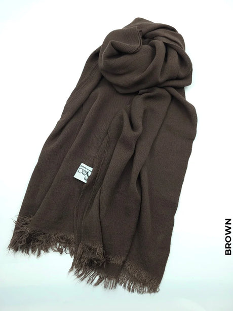 Linen Kresha Thailendi Shawl | خام تهايلندي او كريشا شال Brown Scarf