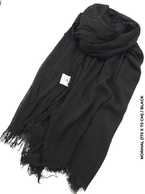 Linen Kresha Thailendi Shawl | خام تهايلندي او كريشا شال Black Scarf