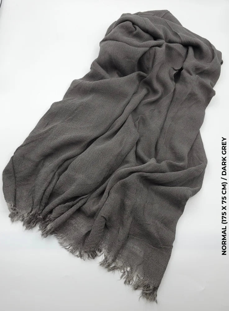 Linen Kresha Thailendi Shawl | خام تهايلندي او كريشا شال Dark Grey Scarf