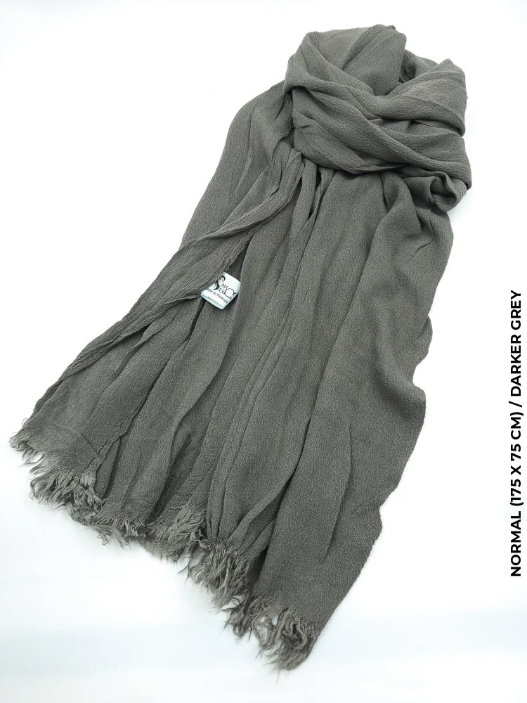 Linen Kresha Thailendi Shawl | خام تهايلندي او كريشا شال Darker Grey Scarf