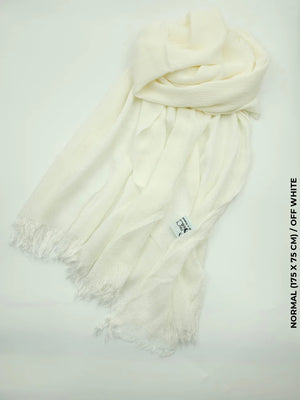 Linen Kresha Thailendi Shawl | خام تهايلندي او كريشا شال Creamy Off White Scarf