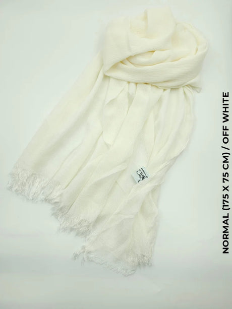 Linen Kresha Thailendi Shawl | خام تهايلندي او كريشا شال Creamy Off White Scarf