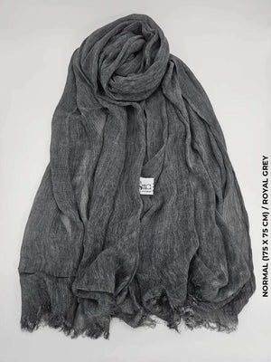 Linen Kresha Thailendi Shawl | خام تهايلندي او كريشا شال Normal (175 X 75 Cm) / Royal Grey Scarf