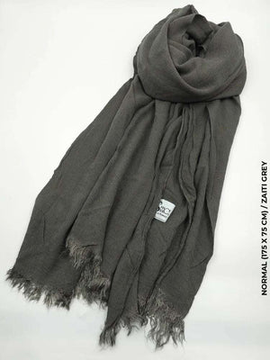 Linen Kresha Thailendi Shawl | خام تهايلندي او كريشا شال Zaiti Grey Scarf