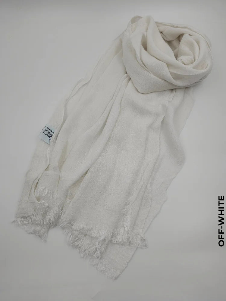 Linen Kresha Thailendi Shawl | خام تهايلندي او كريشا شال Off-White Scarf