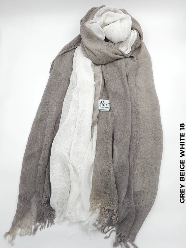 Ombre Kresha Thailendi Grey Beige White 18 Scarf (Hijab)