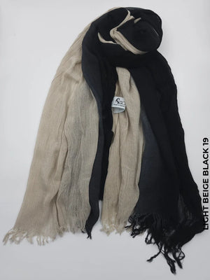 Ombre Kresha Thailendi Light Beige Black 19 Scarf (Hijab)