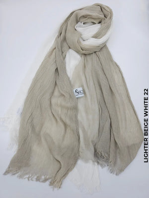 Ombre Kresha Thailendi Lighter Beige White 22 Scarf (Hijab)