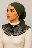Floral Embroidered Dickey Collar | Faux Pearl Decor Smack Touch (Collars)