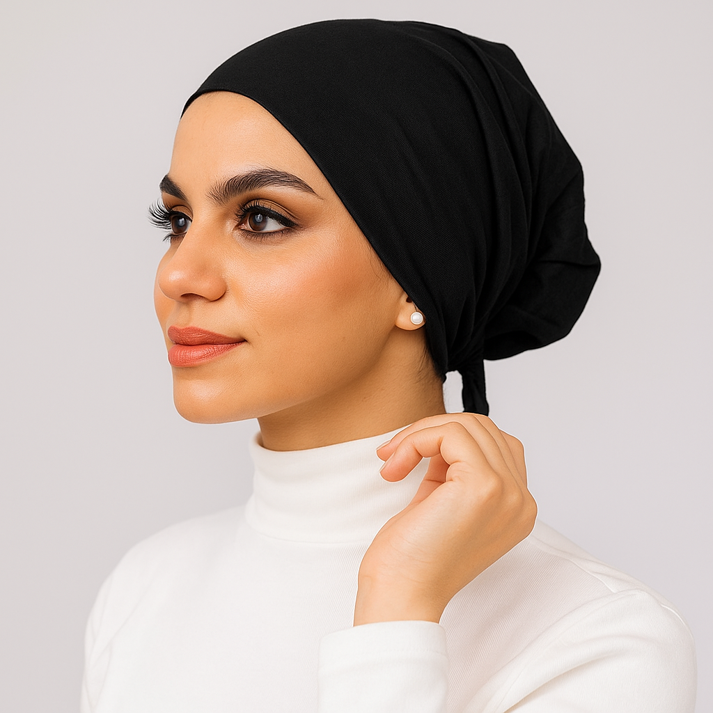 غطاء رأس بدون خيط مع رباط خلفي للحجاب