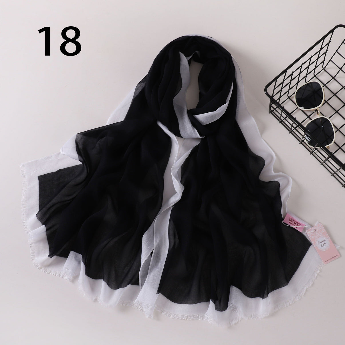 إطار حافة وشاح من الكتان للسيدات الكويتيات