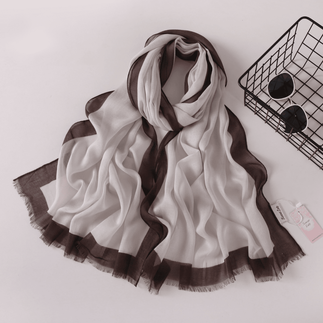 إطار حافة وشاح من الكتان للسيدات الكويتيات