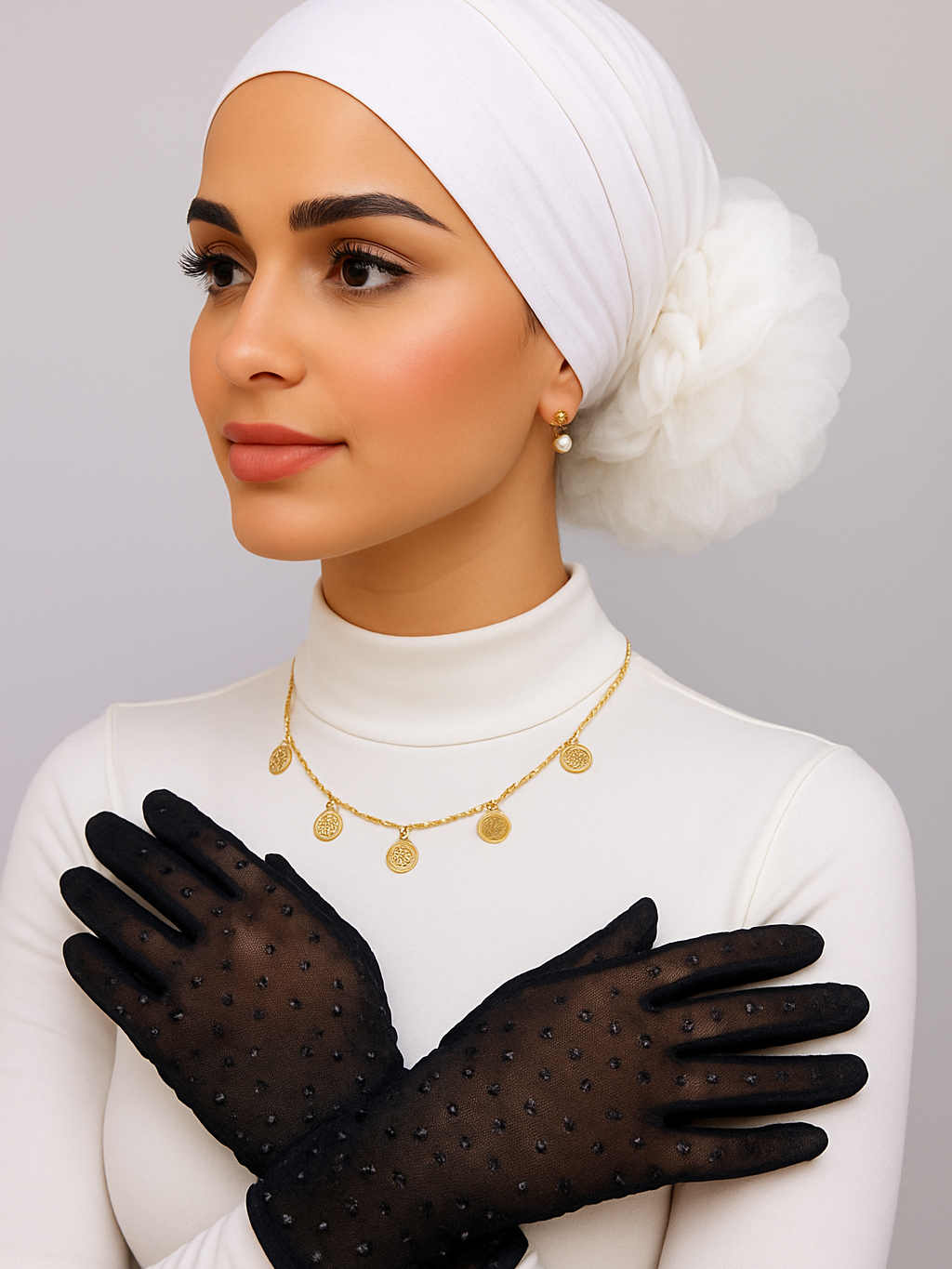 قفازات كريستالية فلاشية سوداء للنساء