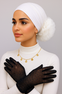 قفازات كريستالية فلاشية سوداء للنساء