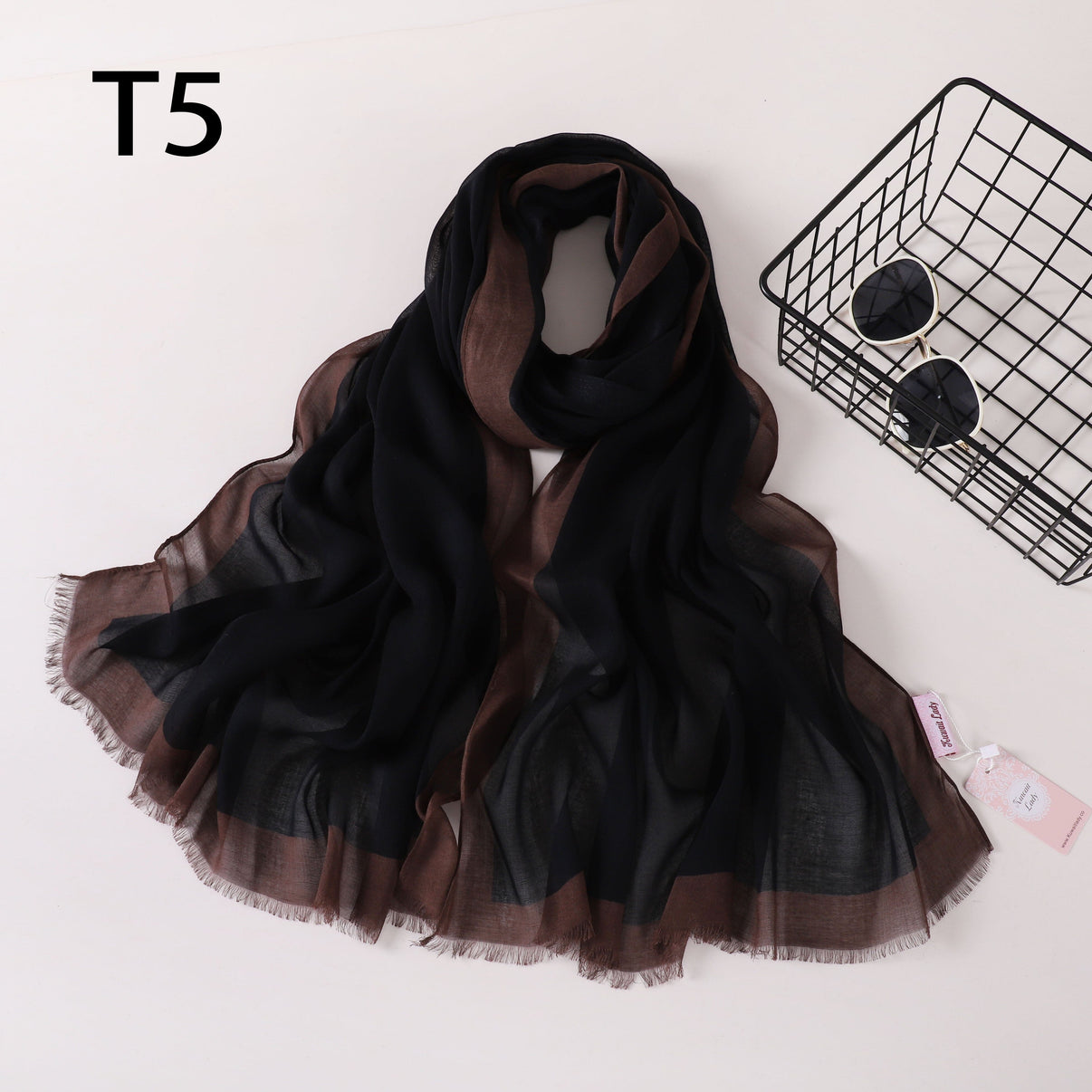 إطار حافة وشاح من الكتان للسيدات الكويتيات