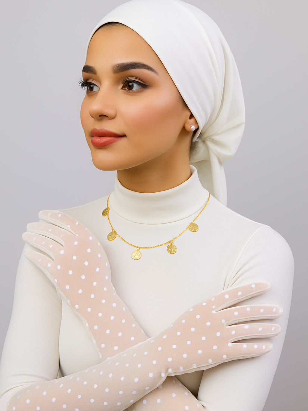 أكمام دانتيل منقطه للنساء