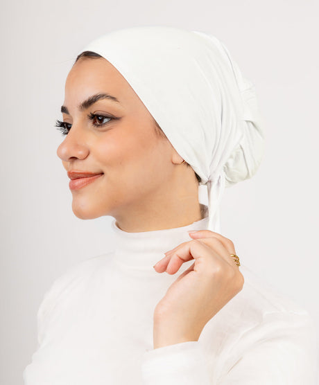 غطاء رأس بدون خيط مع رباط خلفي للحجاب