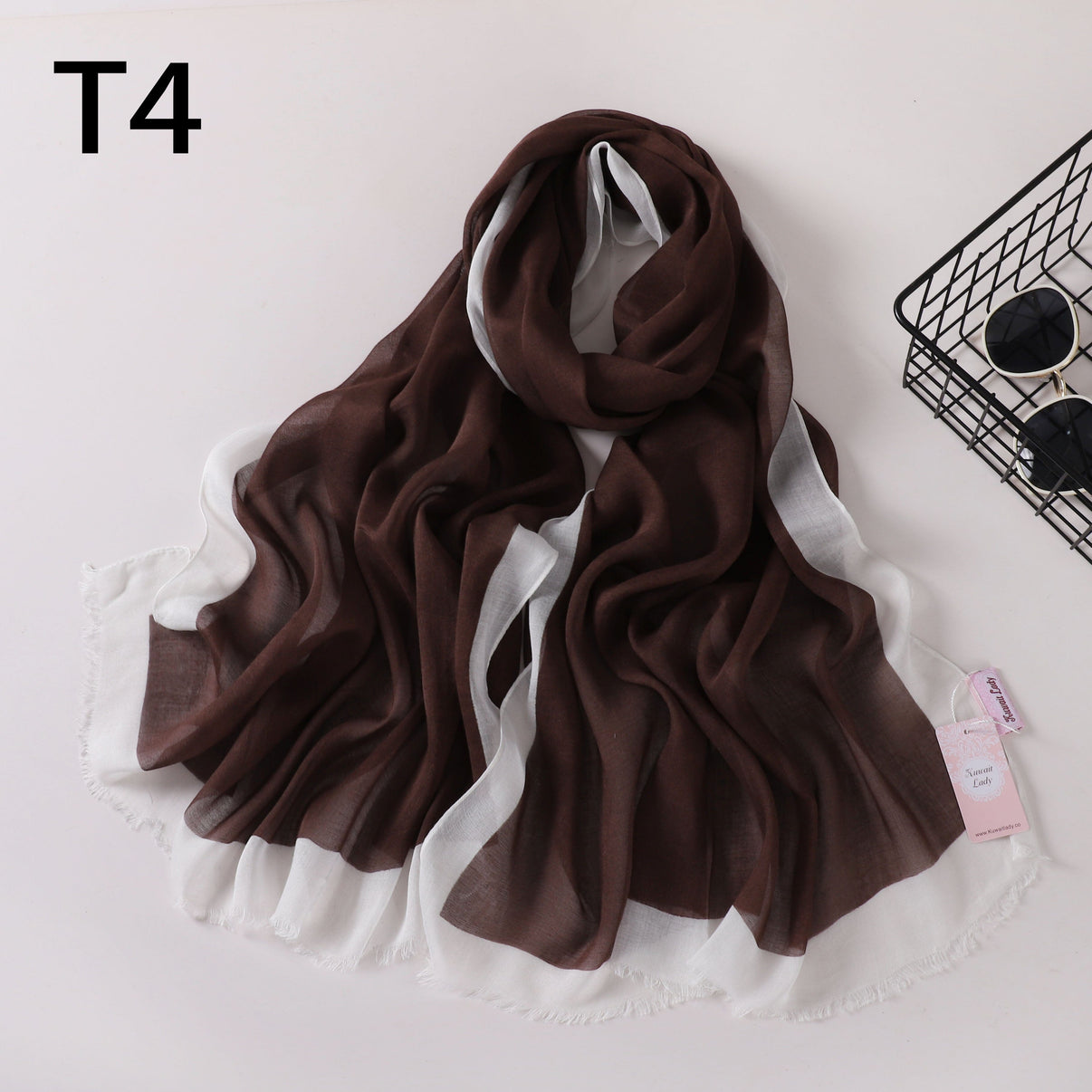 إطار حافة وشاح من الكتان للسيدات الكويتيات