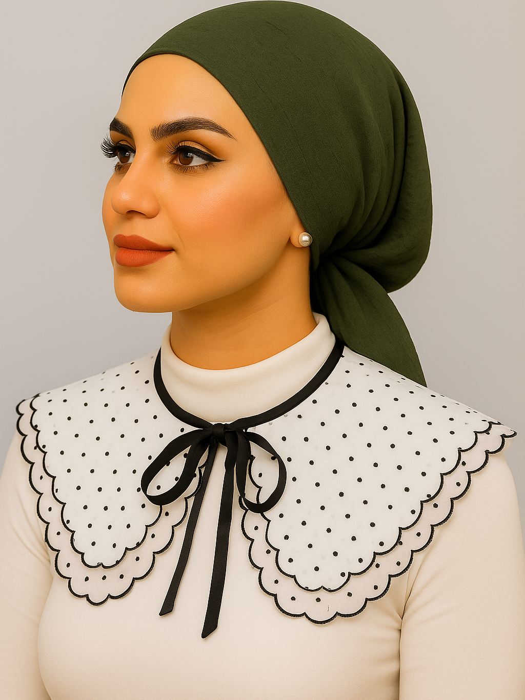 طوق ديكي منقط للنساء قابل للفصل