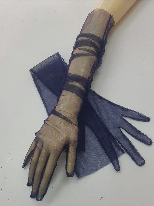 أكمام طويلة من التول العصري للنساء | قابلة للتمدد | رفيعة للغاية