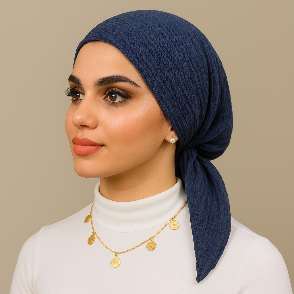 حجاب مربّع مجعد 90*90