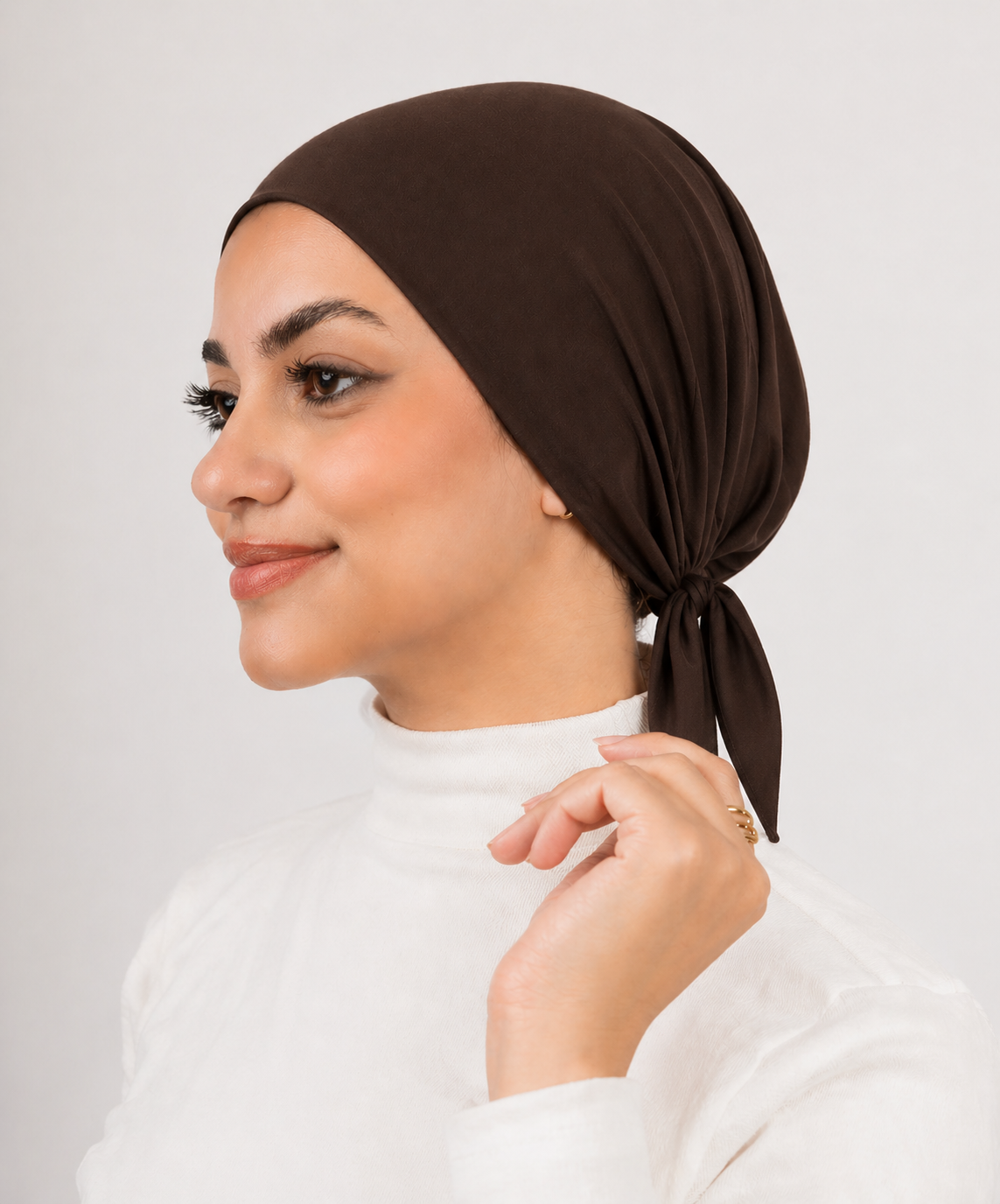 غطاء رأس بدون خيط مع رباط خلفي للحجاب