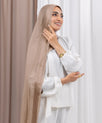 Everyday Linen scarf with Satin strip Kuwait Lady