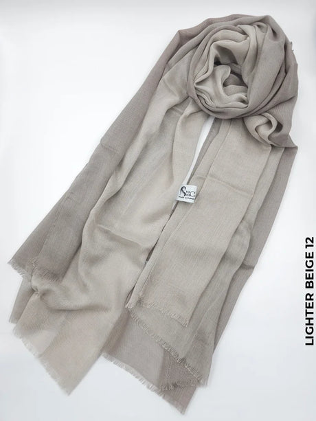 Shaded Ombre Premium Scarf Lighter Beige 12 Linen