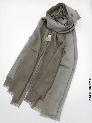 Shaded Ombre Premium Scarf Zaiti Grey 6 Linen