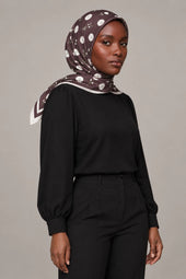 Silk Plum Blossom Murabba Scarf, 90×90 cm square hijab in Kuwait — portrait portrait
